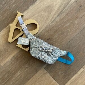 Loungefly Disney Silver Sequin Fanny Hip Bag with Silver/Turquoise/Blue Strap